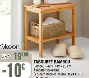 La Foir'Fouille Tabouret Bambou offre
