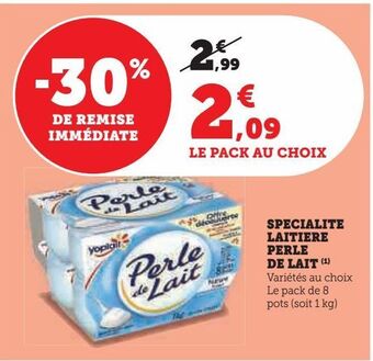U Express Specialite laitiere perle de lait offre