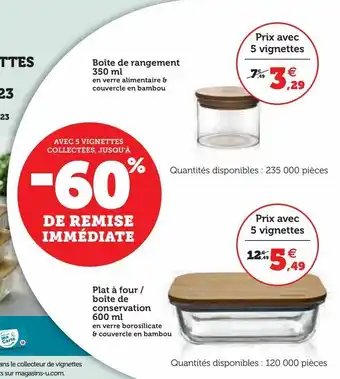 Super U Plat à four / boîte de conservation 600 ml offre