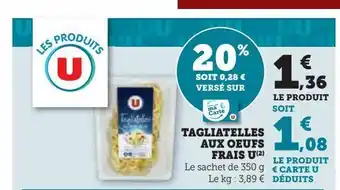 Tagliatelles aux oeufs frais u