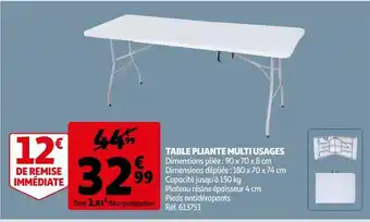 Auchan Table pliante multi usages offre