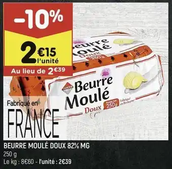 Leader Price Beurre moulé doux 82% mg offre