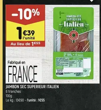 Leader Price Jambon sec superieur italien offre