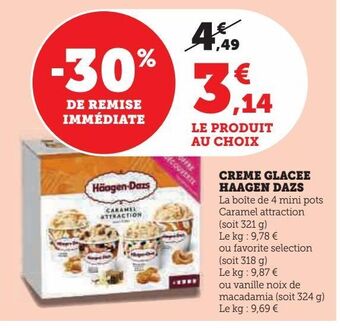Super U Creme glacee haagen dazs offre