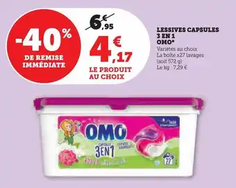 Super U Lessive capsules 3 en 1 omo offre