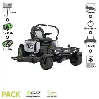 Truffaut Ego power+ - pack 30ah tondeuse autoportée zero turn coupe 132 cm et chargeur 1600w inclus ego zt5201e-l offre
