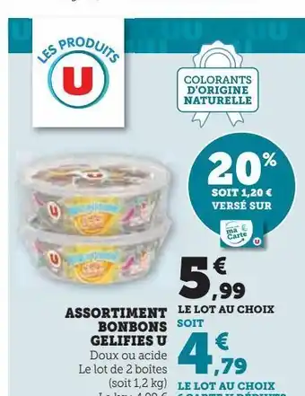 Super U Assortiment bonbons gelifies u offre
