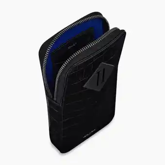 Pochette téléphone zippé nathan en cuir effet croco