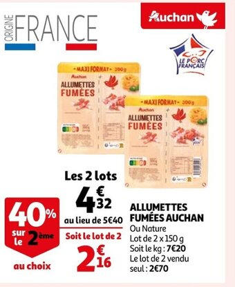 Auchan Supermarché Allumettes Fumées Auchan offre