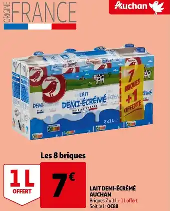 Auchan Supermarché Lait Demi-écrémé Auchan offre
