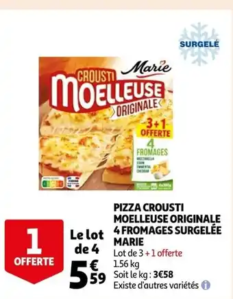 Pizza Crousti Moelleeuse Originale 4 Fromages Surgelée Marie
