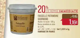 Match Faisselle Patrimoine Gourmand offre