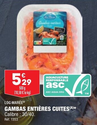 Gambas entiĂšres cuites