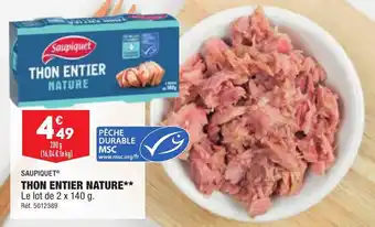 ALDI Thon entier nature SAUPIQUET offre