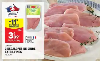 ALDI 2 escalopes de dinde extra fines CORRIL offre