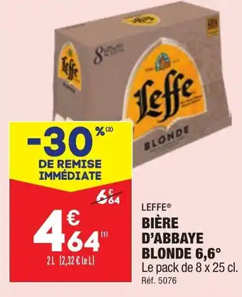 ALDI Bière d'abbaye blonde 6,6 LEFFE offre