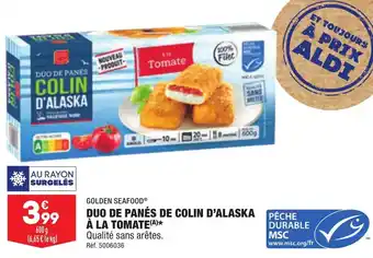 ALDI Duo de panés de colin d'alaska à la tomate GOLDEN SEAFOOD offre