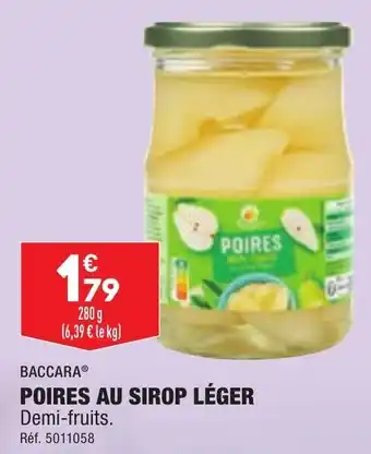 Poires au sirop léger BACCARA