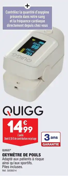 ALDI Oxymètre de pouls QUIGG offre
