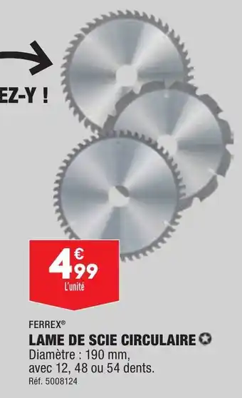 ALDI Lame de scie circulaire FERREX offre