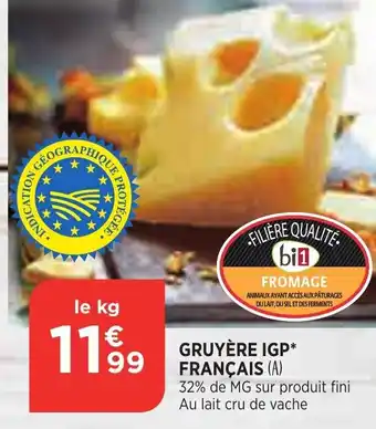 Bi1 Gruyère igp français offre