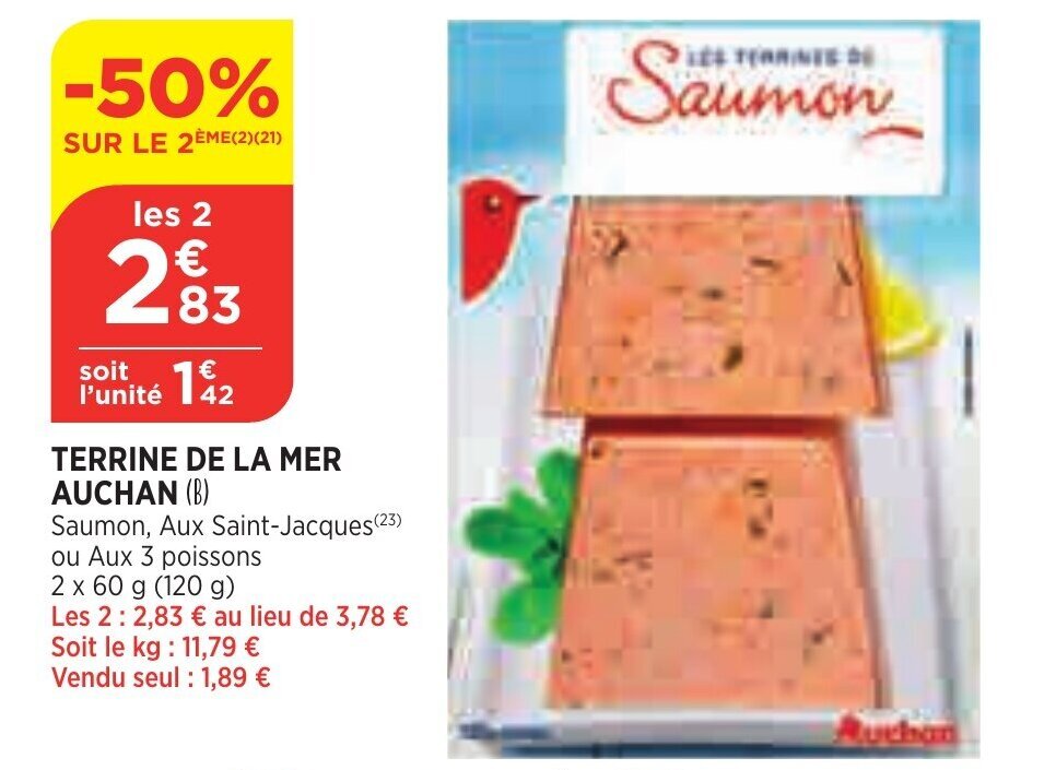 Promo Terrine de la mer auchan chez Bi1
