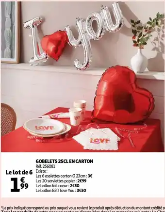 Auchan Gobelets 25cl en carton offre