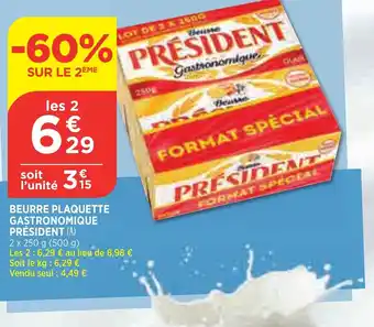 Bi1 Beurre plaquette gastronomique PRESIDENT offre