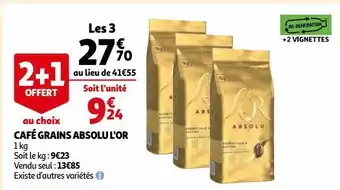 Auchan Café grains absolu l'or offre