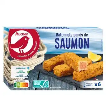 Auchan Bâtonnets panés de saumon surgelés auchan offre