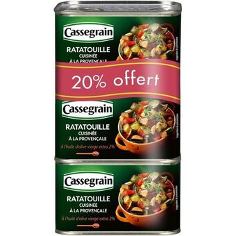 Ratatouille cuisinée à la provençale cassegrain