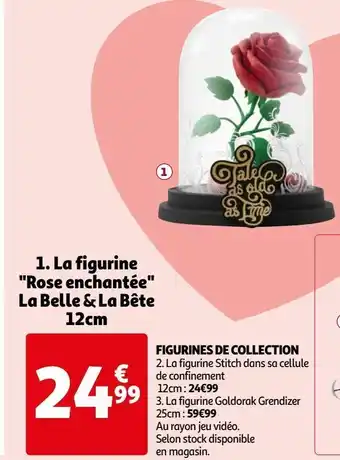 Auchan La figurine "rose enchantée" la belle & la bête 12cm offre