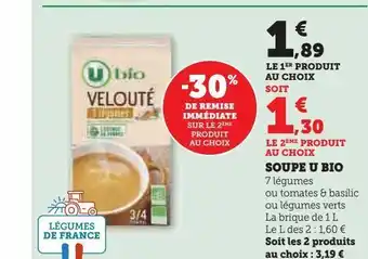 Super U Soupe u bio offre