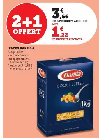 Super U Pates barilla offre