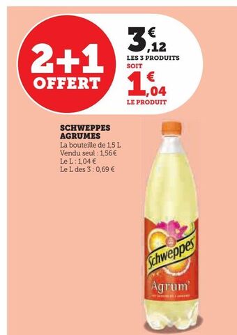 Super U Schweppes agrumes offre