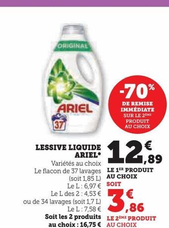 Super U Lessive liquide ariel* offre