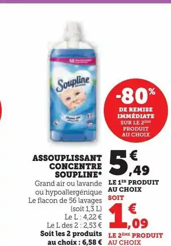 Super U Assouplissant concentre soupline* offre