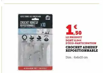 Crochet adhesif  repositionnable