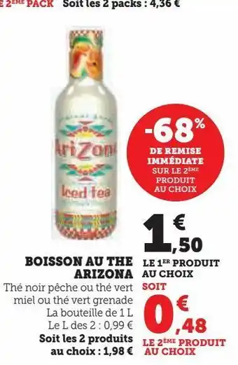 Super U Boisson au the arizona offre