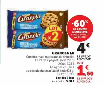 Super U Granola lu offre