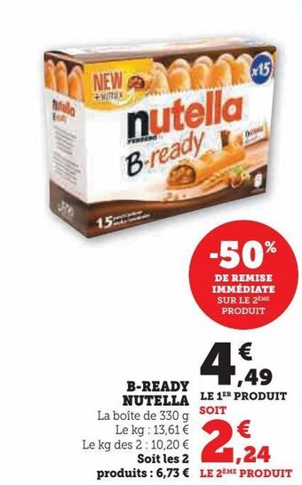 Super U B-ready nutella offre