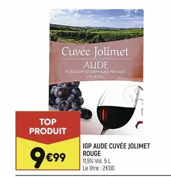 Leader Price Igp aude cuvée jolimet rouge offre