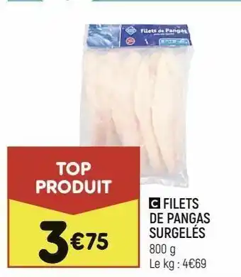 Filets de pangas surgelés