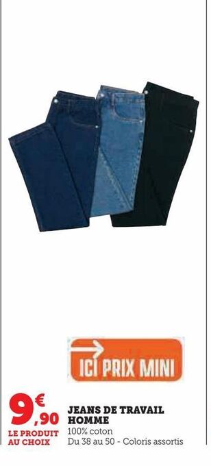 Hyper U Jeans de travail homme offre