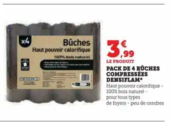 Pack de 4 buches compressees densiflam