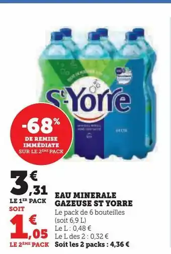 Hyper U Eau minerale gazeuse st yorre offre