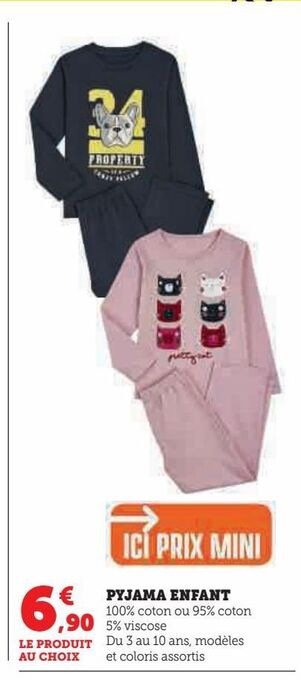 Hyper U Pyjama enfant offre
