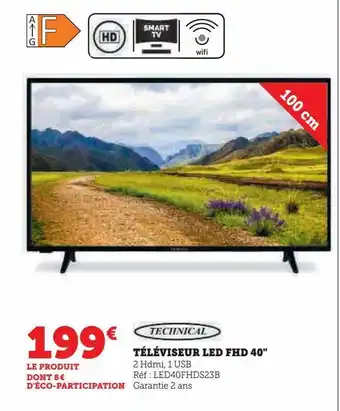 Hyper U Téléviseur lcd fhd 40" offre