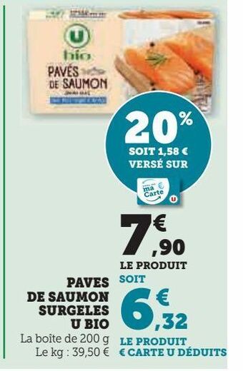 Hyper U Paves de saumon surgeles u bio offre