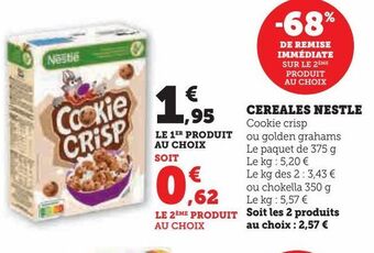 Hyper U Céréales nestlé offre